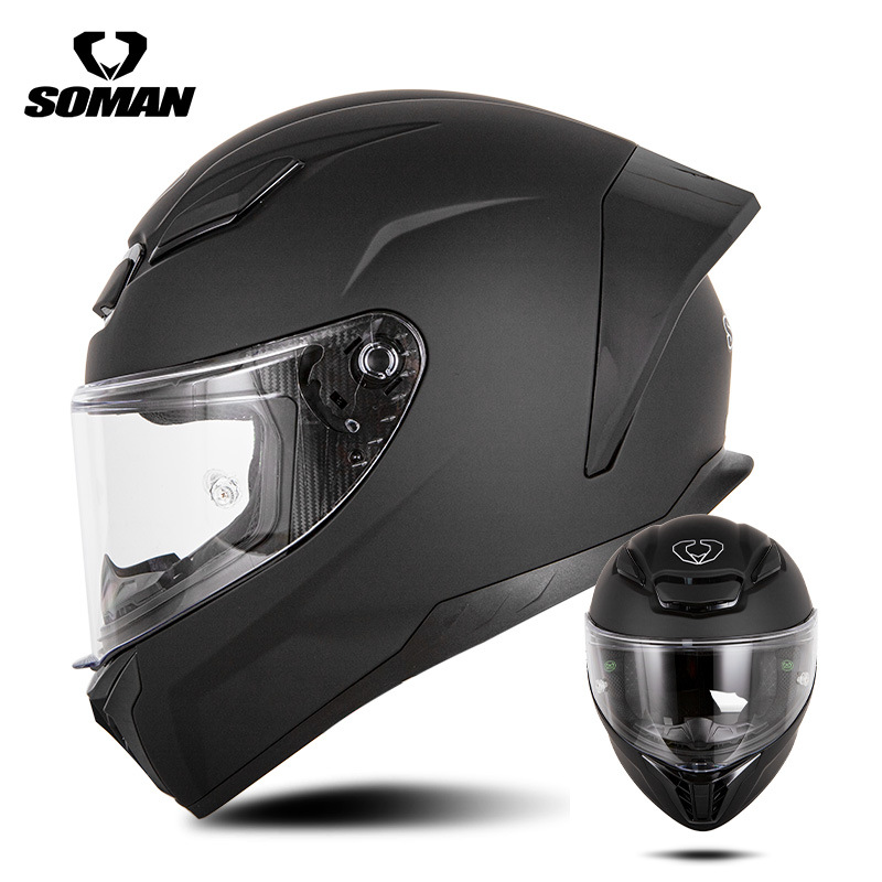 新型SOMANオートバイレースヘルメット男女四季機関車騎乗電気自動車カップルヘルメットSM973