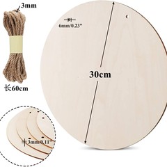 DIY 木製未研磨ラウンドドアサインクリスマス装飾工芸品