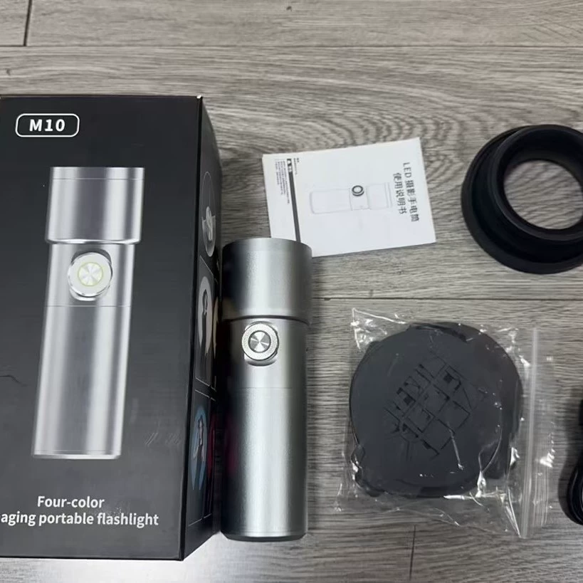 Two-color flashlight, travel handheld atmospheric adjustable fill light