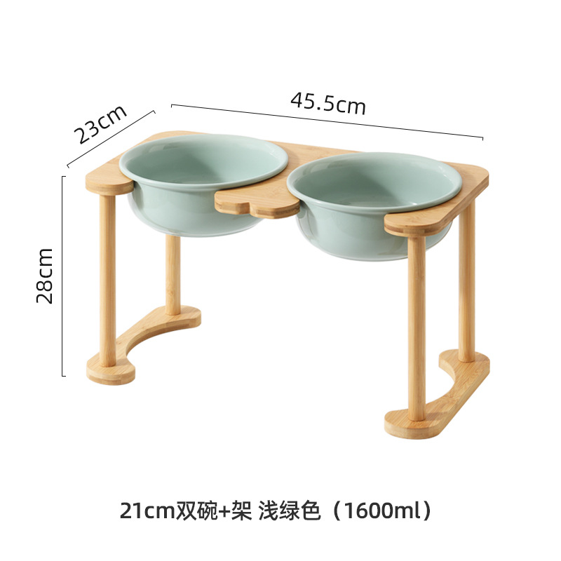 21cm/verde claro doble tazón + doble columna rack