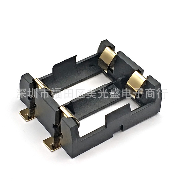 2节18350电池盒 贴片镀金双节 DIY 18350电池座 可并联串联电池仓