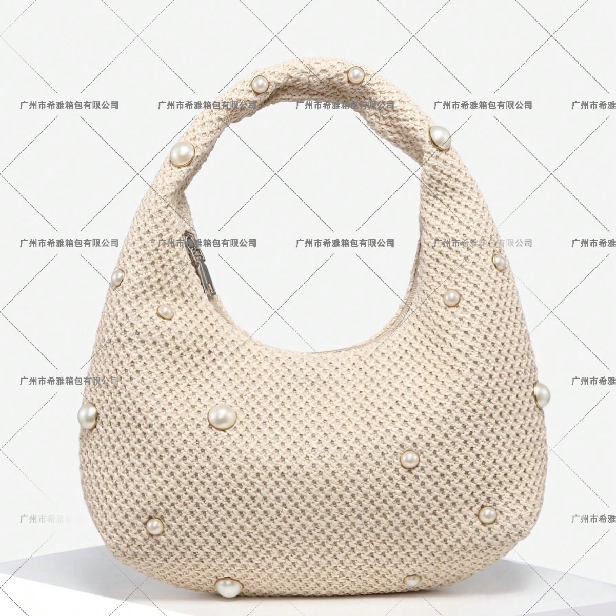 Women's Retro Simple Casual Vacation Knit Hollow-Out 3D Flower Faux Leather Shoulder Bag Underarm Bag - Thumbnail 4