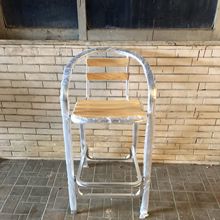 椅子铝木椅子咖啡厅奶茶店  铝木户外休闲椅 美式高脚酒吧椅