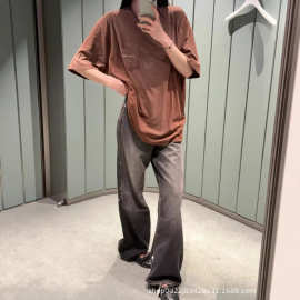 高版本AC风格26SS徽标口袋印花短袖宽松基础百搭通勤男女同款T恤