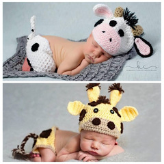 新款滿月影樓兒童攝影服裝新生兒手工毛線套裝手工嬰兒拍照服