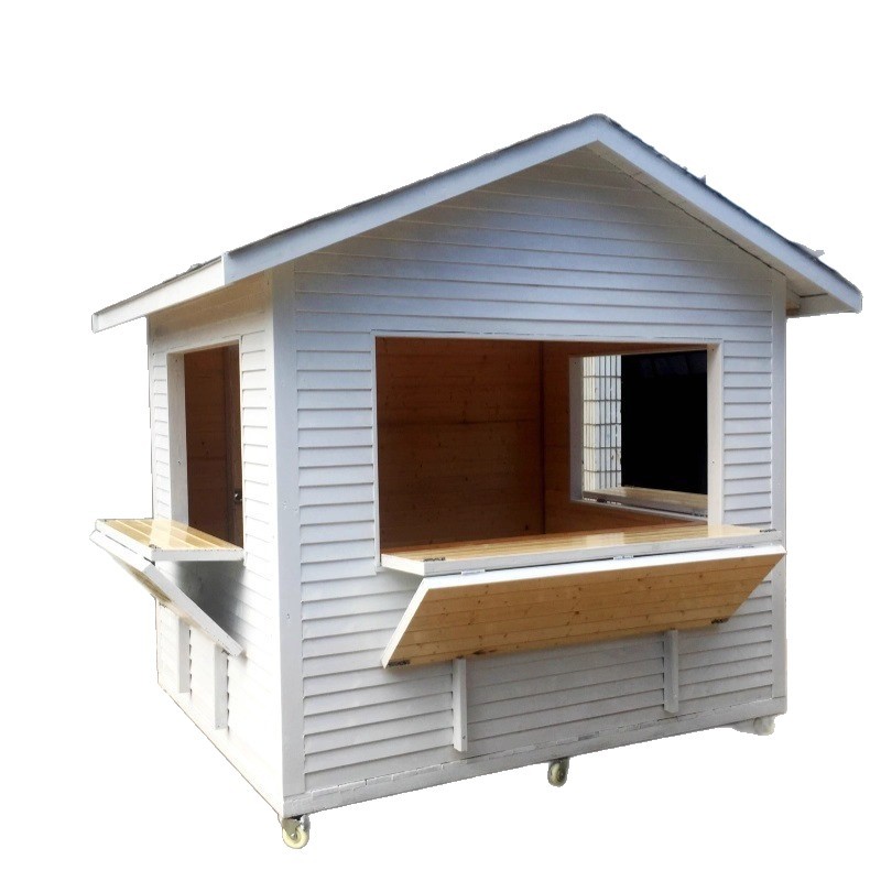 Área escénica al aire libre anti-corrosión quiosco de madera montado patio de recreo móvil quiosco de trabajo chalet tienda de comida bar