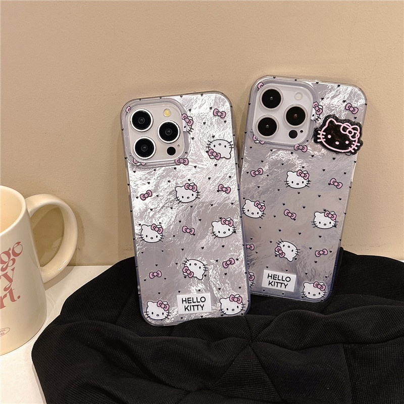 Cartoon three-dimensional KT cat head iPhone14/13 for 12/11 Apple 16/15PROMAX mobile phone case anti-fall