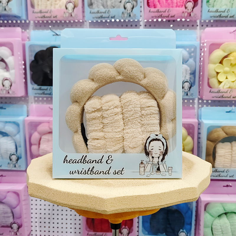 Nueva esponja de lavado de cara de Amazon, diadema de nubes, maquillaje de belleza, diadema de todo fósforo, diadema, horquilla, juego de caja de regalo