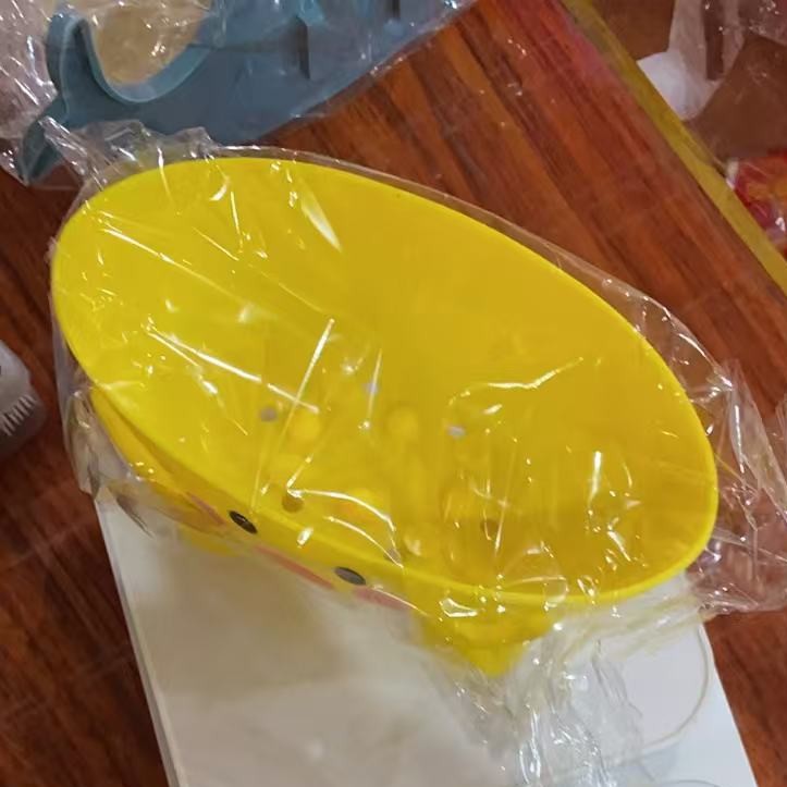Jabón creativo para niños con forma de pato amarillo lindo y esponjoso estante de jabón divertido