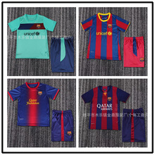 厂家直销热门西甲巴萨罗那 复古儿童套装  足球套装、短袖、球衣