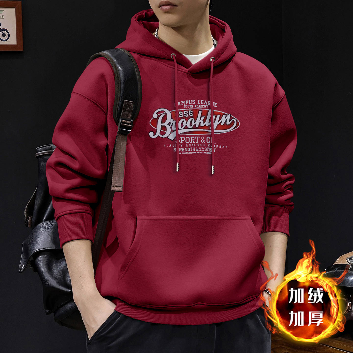 América vintage chaqueta de hombre primavera y otoño nueva marca de moda chaqueta con capuz suelta ropa casual para los hombres