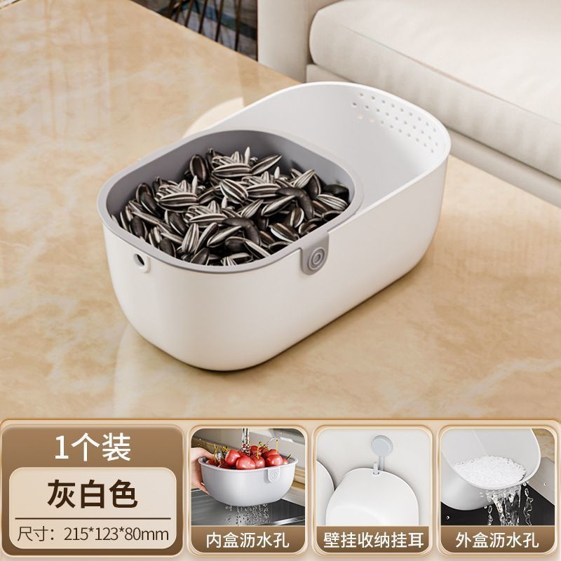 Caja de refrigerios Cesta de drenaje de frutas Perezoso Perseguir artefactos de la sala de estar Mesa de té Caja de nueces de doble capa Cesta de platos de frutas