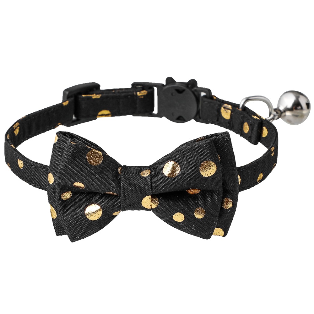 Nuevo estampado transfronterizo estampado leopardo punto arco de doble capa desmontable collar de seguridad para mascotas