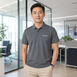 男士polo衫翻领T恤纯色商务休闲男士上衣中高端团服定制LOGO定制