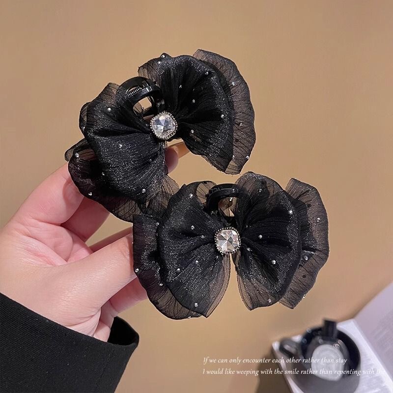 满天星网纱泡泡云朵抓夹女春夏发量少发夹半扎马尾发卡夹子显气质|undefined