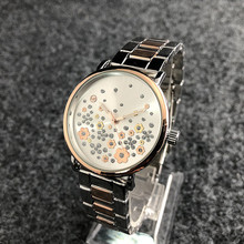 银色时尚简约手表女士钢带石英表简洁外贸爆品手表防水watches