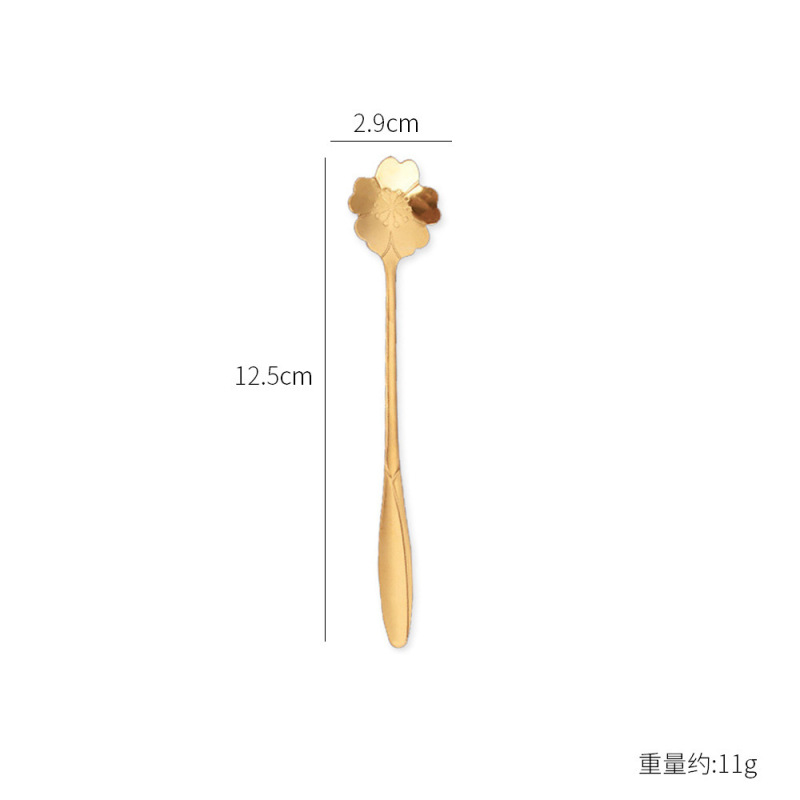 見栄えの良いステンレス製クリエイティブコスモスコーヒースプーンマグロングハンドルミキシングスプーン花びらデザートスプーン桜スプーン|undefined