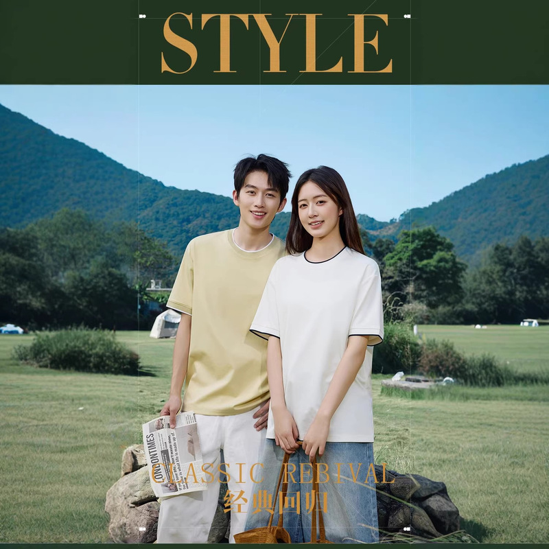 50 Pieces of 220g Color-Blocked Flat-Collar Round-Neck T-Shirts, Short-Sleeved, Versatile, Can Be Printed or Embroidered, Unisex, Loose Fit, Casual 50 Pieces of 220g Color-Blocked Flat-Collar Round-Neck T-Shirts, Short-Sleeved, Versatile, Can Be Printed or Embroidered, Unisex, Loose Fit, Casual