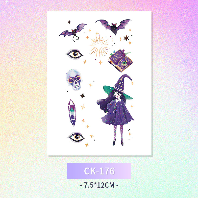 Glitter mariposa cara pegatinas tatuaje pegatinas hadas lavable impermeable de larga duración lindo unicornio ciervo Luna Estrella Planeta