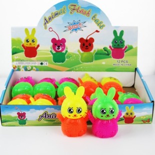 Online celebrity light-emitting toys elastic pinch called cute Yeye rabbit flash called ball children decompression toys in stock wholesale