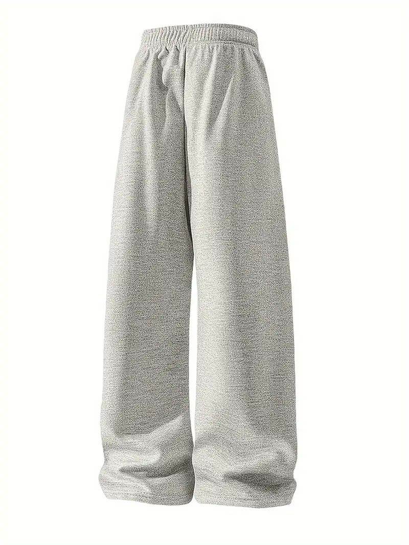 ​Men's Straight-Leg Pants – Vintage-Inspired Polyester Trousers With Adjustable Drawstring (Unisex Streetwear Style)​_viptrois.com