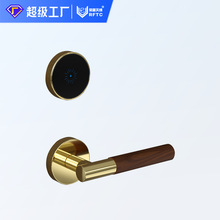 定制酒店分体刷卡锁感应锁星级酒店木门木纹把手IC卡锁智能门锁