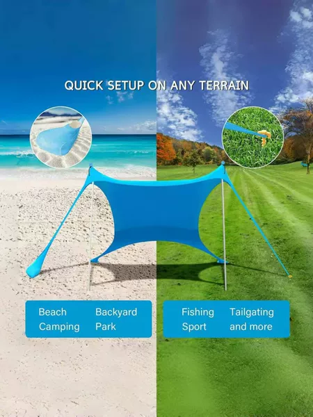 Portable Beach Canopy Tent Folding Sunshade Tent Lawn Picnic Camping Sun Protection Lycra Outdoor Tent Wholesale