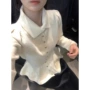 法式秋冬白色针织毛衣