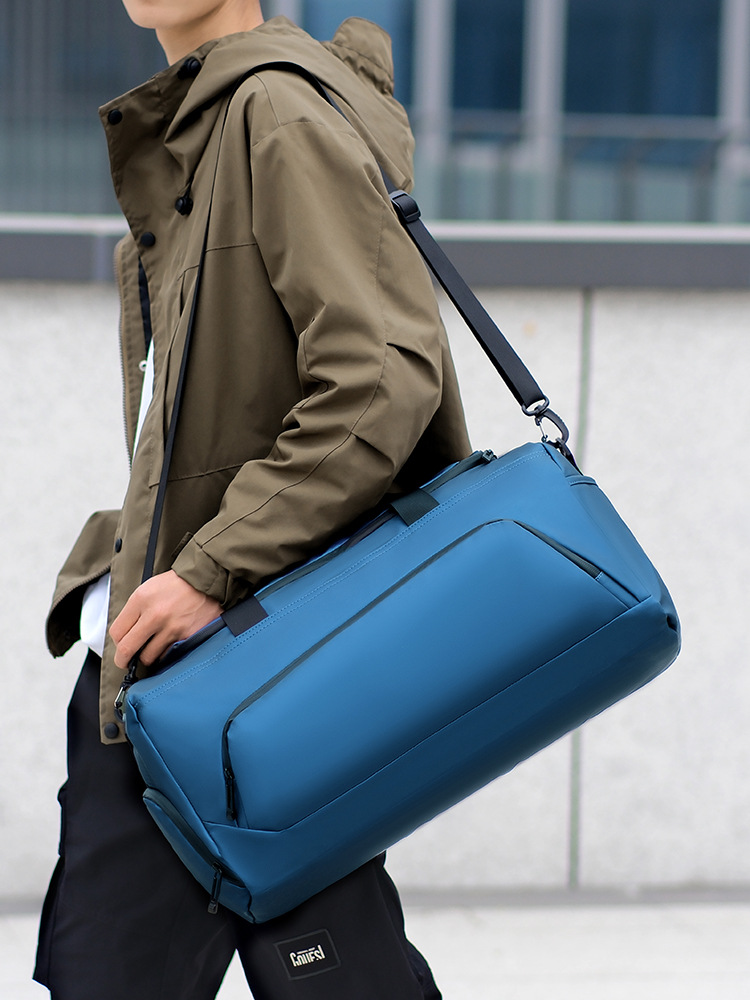 Textura transfronteriza de hombres secos y húmedos separación bolsa de ejercicios bolsa de hombro portátil de gran capacidad bolsa de viaje de negocios simple reunión