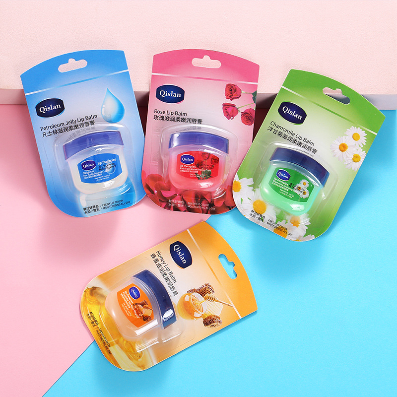 7g倩姿嵐凡士林潤唇膏唇膜護唇膏經典修護保濕玫瑰花味滋潤補水小
