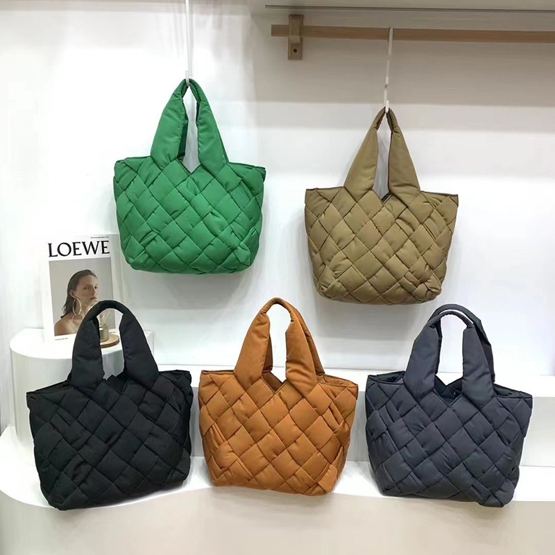 New Fashion ins Style Woven Korean Dongdaemun Oxford Cloth Vegetable Basket Bucket Bag Hand Shoulder Bag