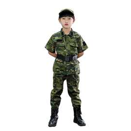 儿童迷彩迷彩服套装幼儿园中小学生军训女童演出服演出夏令营套装