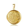 Gold round embossed pattern pendant type A