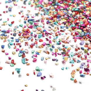 Cross-border DIY crystal porcelain painting gold sand silver sand nail art handmade glass gravel decorative painting material irregular colored sand stone