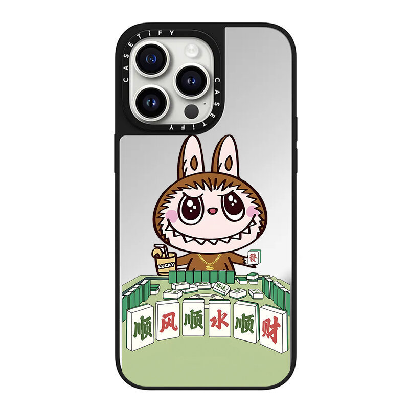 case适用iphone16拉布布图案苹果13/14手机壳镜面苹果12/15防摔壳|undefined