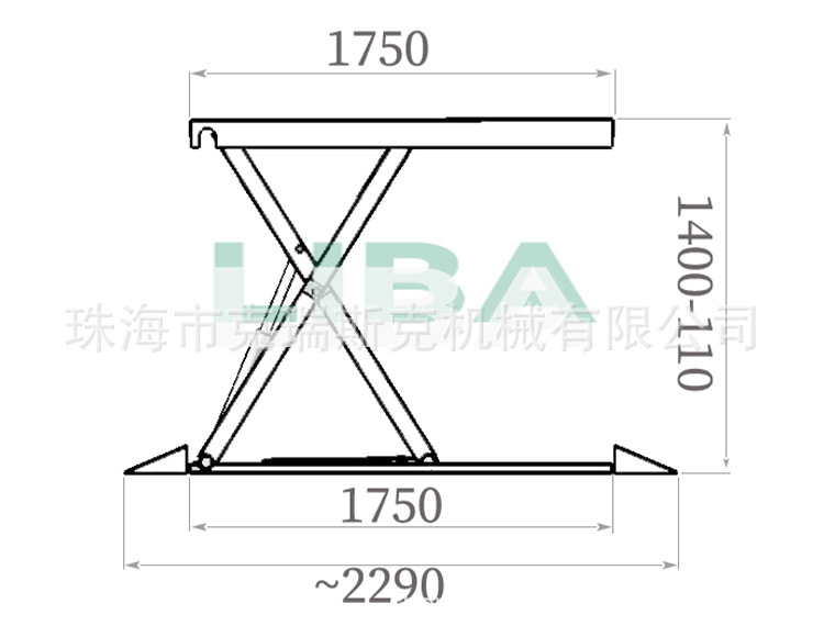 Liba 1.4m Scissor Lift Car Lift 4-Ton Suv Equipment Hydraulic Lift Mobile Scissor Lift