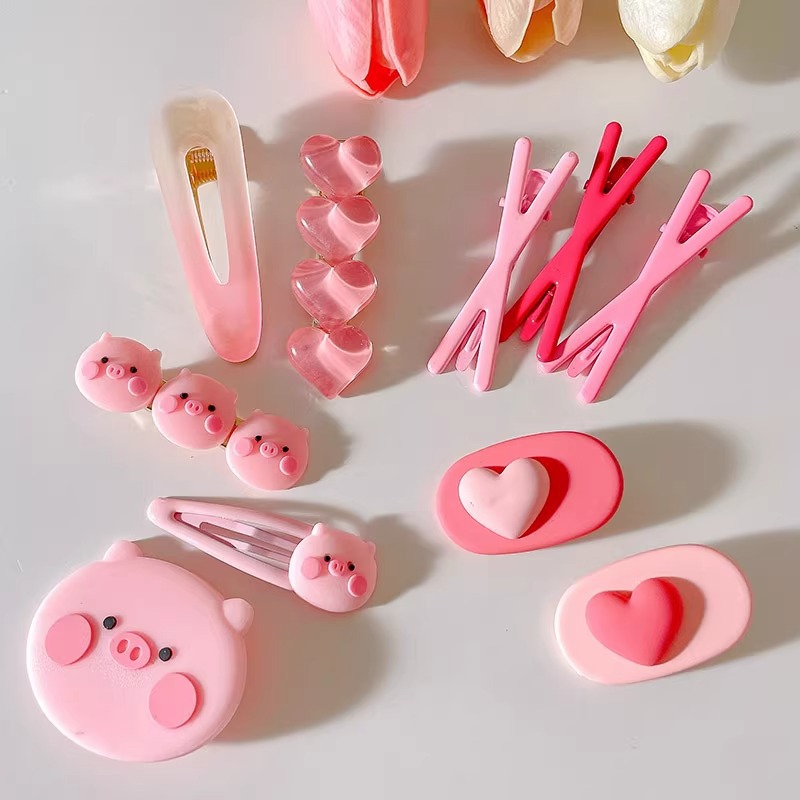 Rosa Linda estrella horquilla lado femenino clip de pelo amor de los niños BB clip de pelo roto horquilla bebé tocado