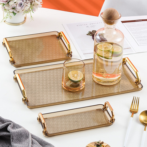 Tray rectangular plastic fruit plate cake snack plate tea cup water cup water tableware household commercial storage tray
