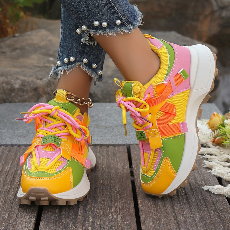 2024 Spring and Autumn European and American Popular College-Style Fashion Dad Shoes Thick-Soled Breathable Soft-Soled Running Sports Casual Shoes for Women 2024 Spring and Autumn European and American Popular College-Style Fashion Dad Shoes Thick-Soled Breathable Soft-Soled Running Sports Casual Shoes for Women