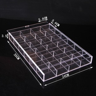 Transparent Pull-out Acrylic Storage Box with Lid for Diamond Beads Transparent Plaid Box Earrings Hairpin Jewelry Box