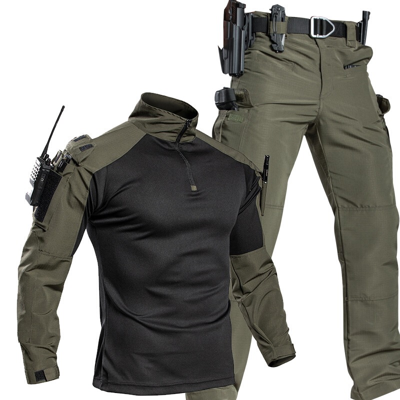 Combat Frog Suit Camouflage Uniform Set for Men, Long-Sleeved American-Style Outdoor Frog Training Uniform, Tactical Uniform, Cross-Border