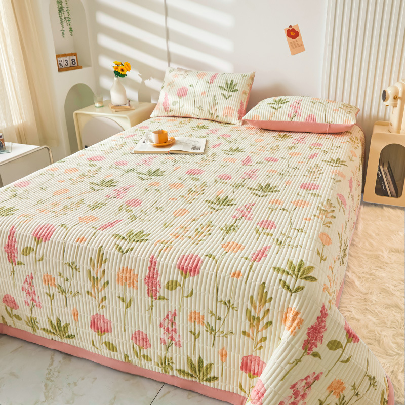 2025 nuevo estilo cubierta de cama de verano tatami de una pieza especial sábana acolchada cubierta de cama dormitorio individual juego de tres piezas