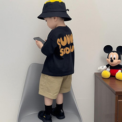 男の子サマースーツ2025新作子供服ハンサムボーイベビー半袖オーバーオールハンサムツーピースセット
