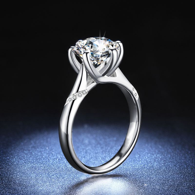 Diamond Wedding Ring For Women, Classic Six Claw Opening Ring_voghion.com