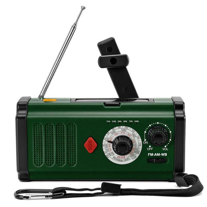 Emergency radio multi-function hand-cranked charging multi-band portable outdoor cross-border solar disaster prevention radio Emergency radio multi-function hand-cranked charging multi-band portable outdoor cross-border solar disaster prevention radio