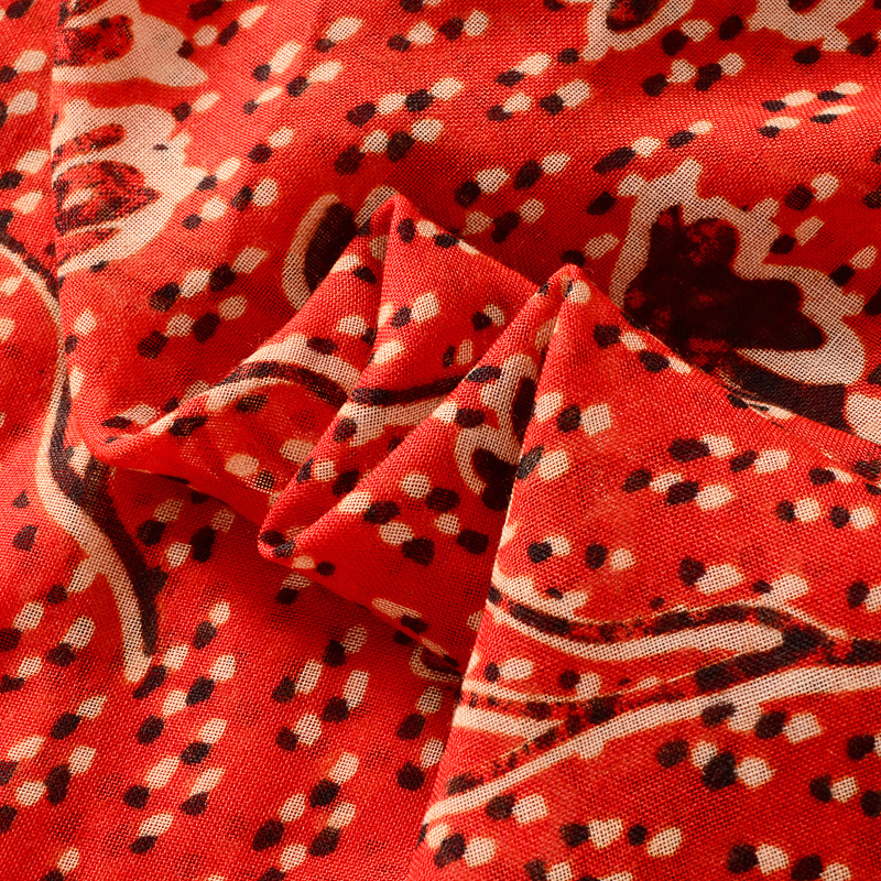 Retro rojo floral impreso algodón y lino sentir bufanda mujeres viajes decorativo al aire libre protección solar sombrilla Toalla de playa