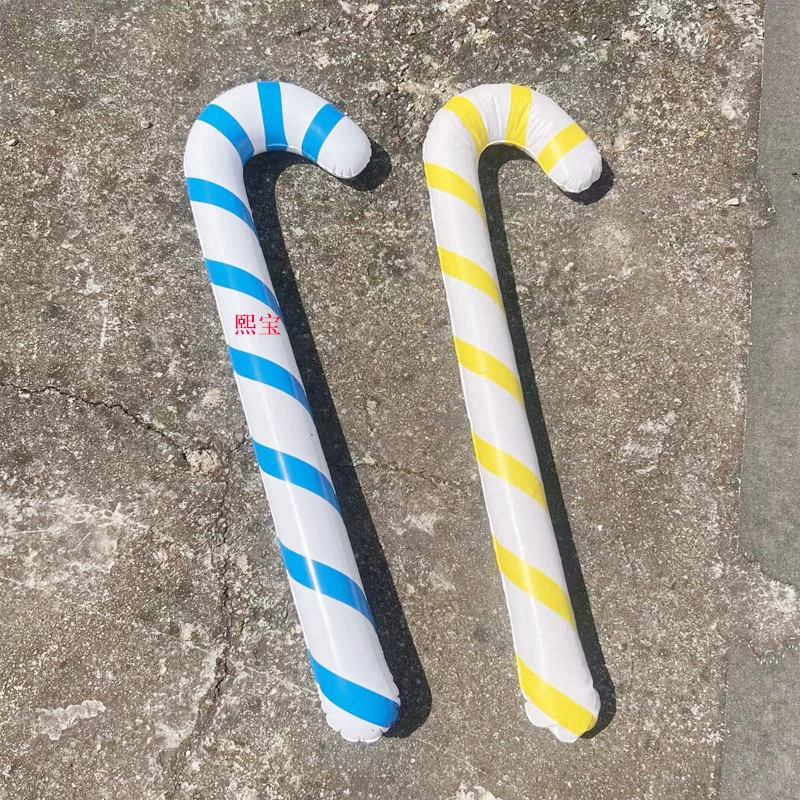 Новогодние разноцветные надувные костыли, рождественские костыли цвета конфет, ПВХ, оптом со склада