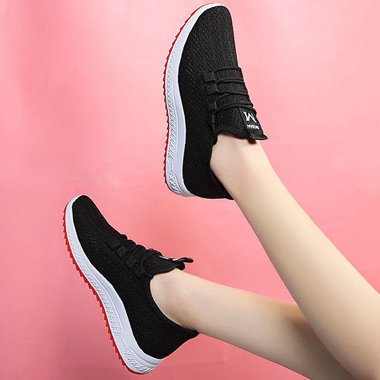 New Summer Real Flying Woven Women's Shoes Korean Version Of The Trend Fashion Single Shoes Leisure Sports Student Shoes Travel Shoes Women's Shoes