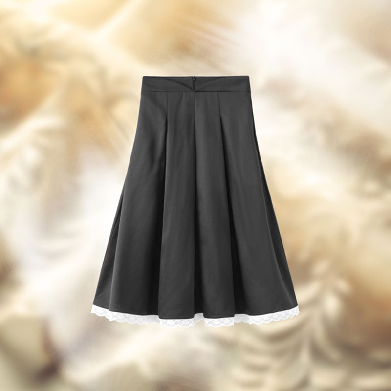 2 Store Jh Junhong 2024 Early Autumn Mid-Length Versatile Slimming Look Fashionable Pleated Lace Skirt