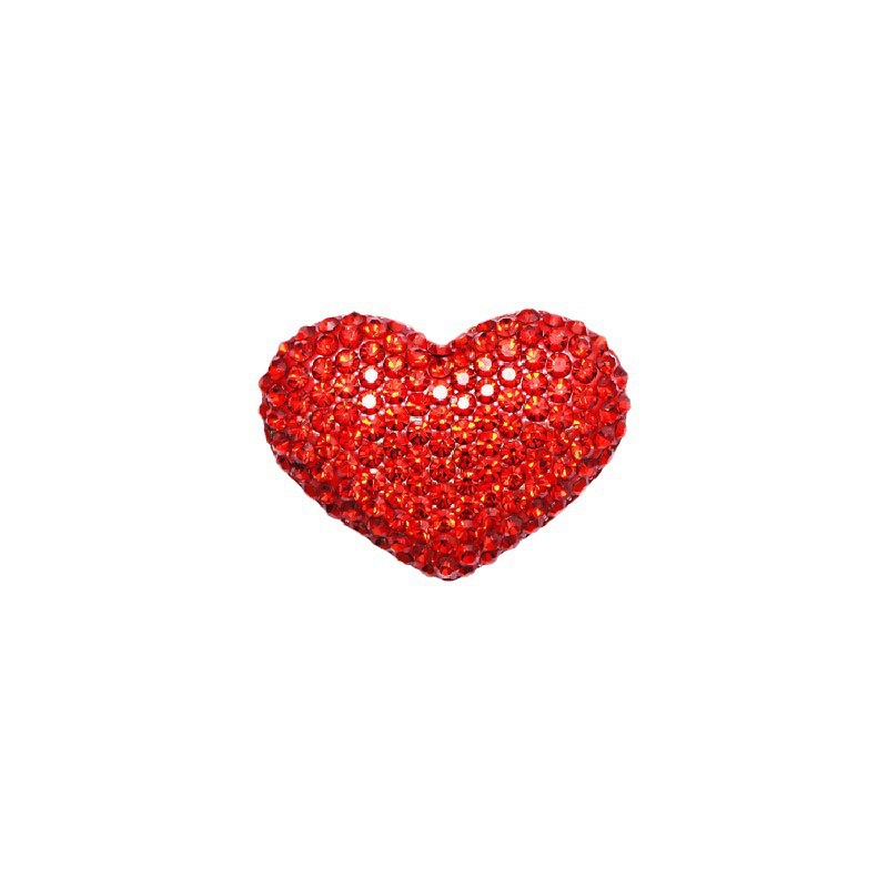 Romántico coreano broche de diamante de amor rojo dulce broche de diamante de corazón de melocotón joyería al por mayor